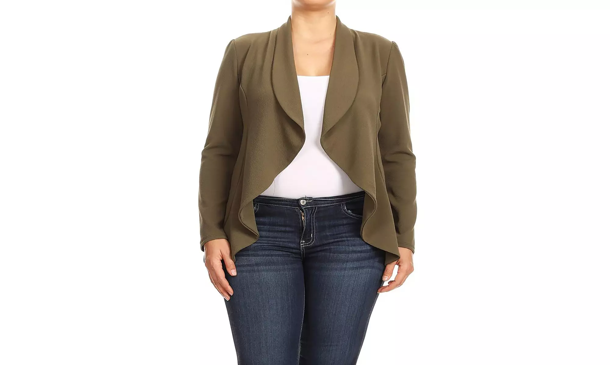 MOA Collection Womens Open Front Blazer with Plus Size