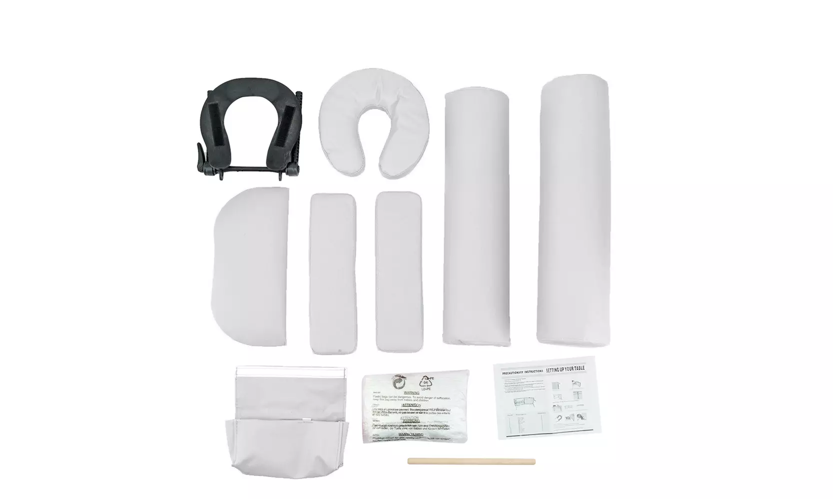 3 Sections Folding Portable SPA Bodybuilding Massage Table Set White - Second Medium