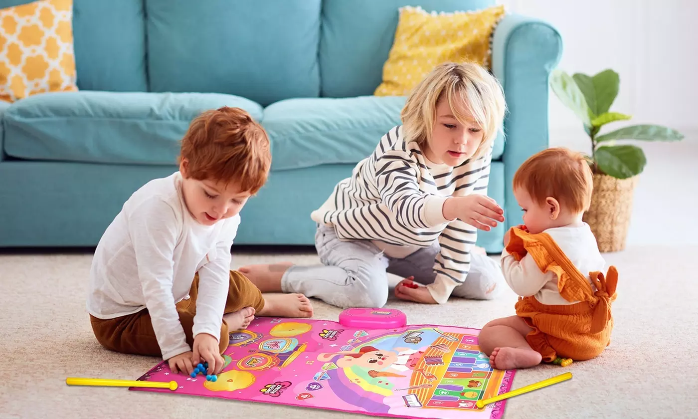  BabyLuv Musical Play Mat for Toddlers with 55 Sounds, Piano Keys & Drums