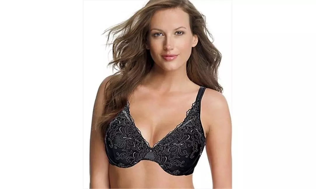 Playtex Secrets 4513 Feel Gorgeous Embroidered Underwire Bra Size 44D Black  - Primary Image