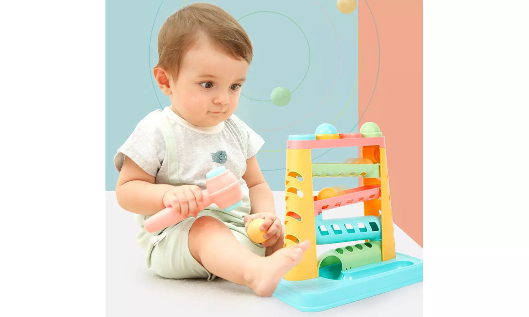 Pounding Toy With 1 Hammer& 4 Balls, Learning Toys For Toddlers &Baby - Primary Image