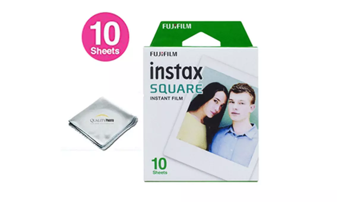 Fujifilm Instax Square Instant Film, 10 Exposures, Microfiber Cloth  - Second Medium