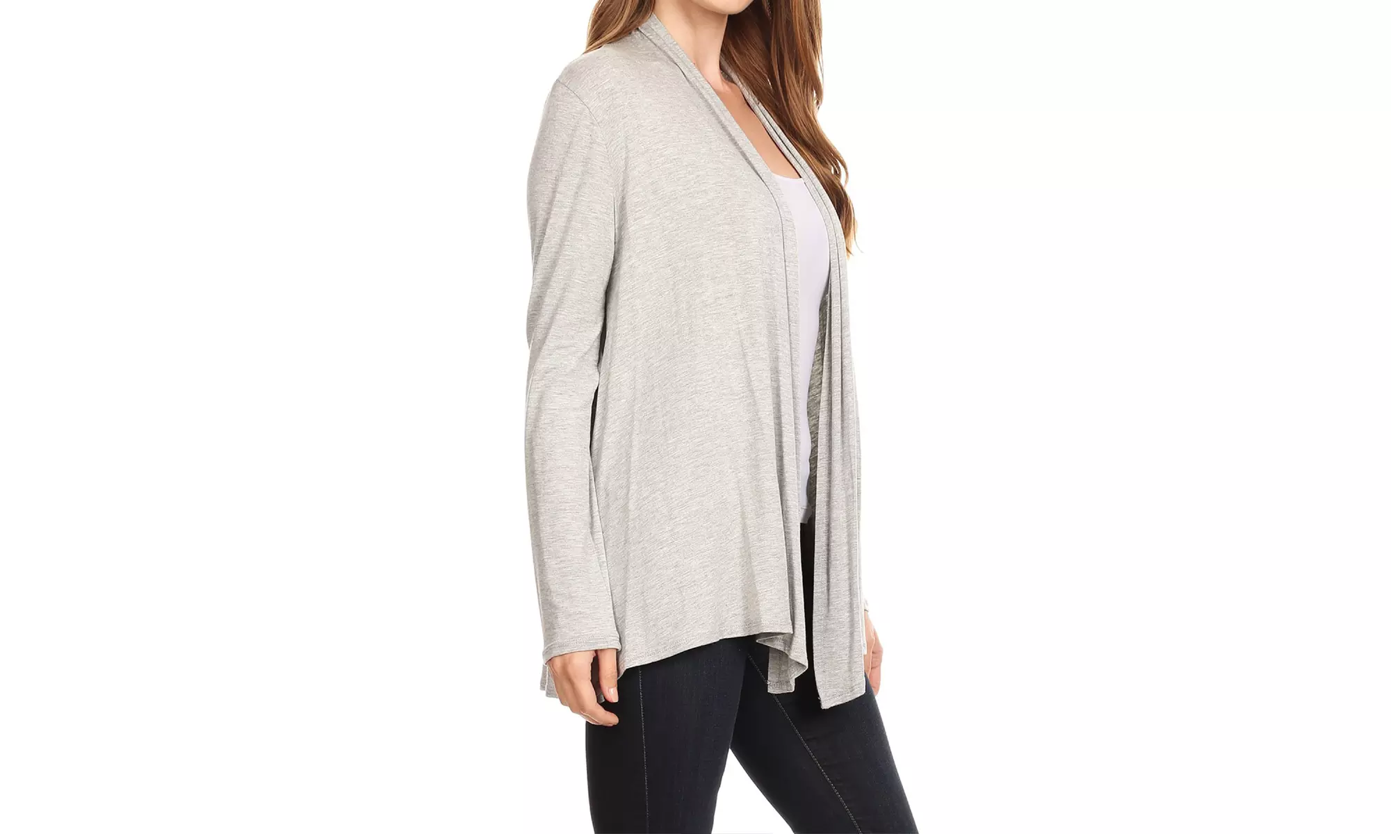 Solid Lightweight Soft Long Sleeves Open Front Cardigan