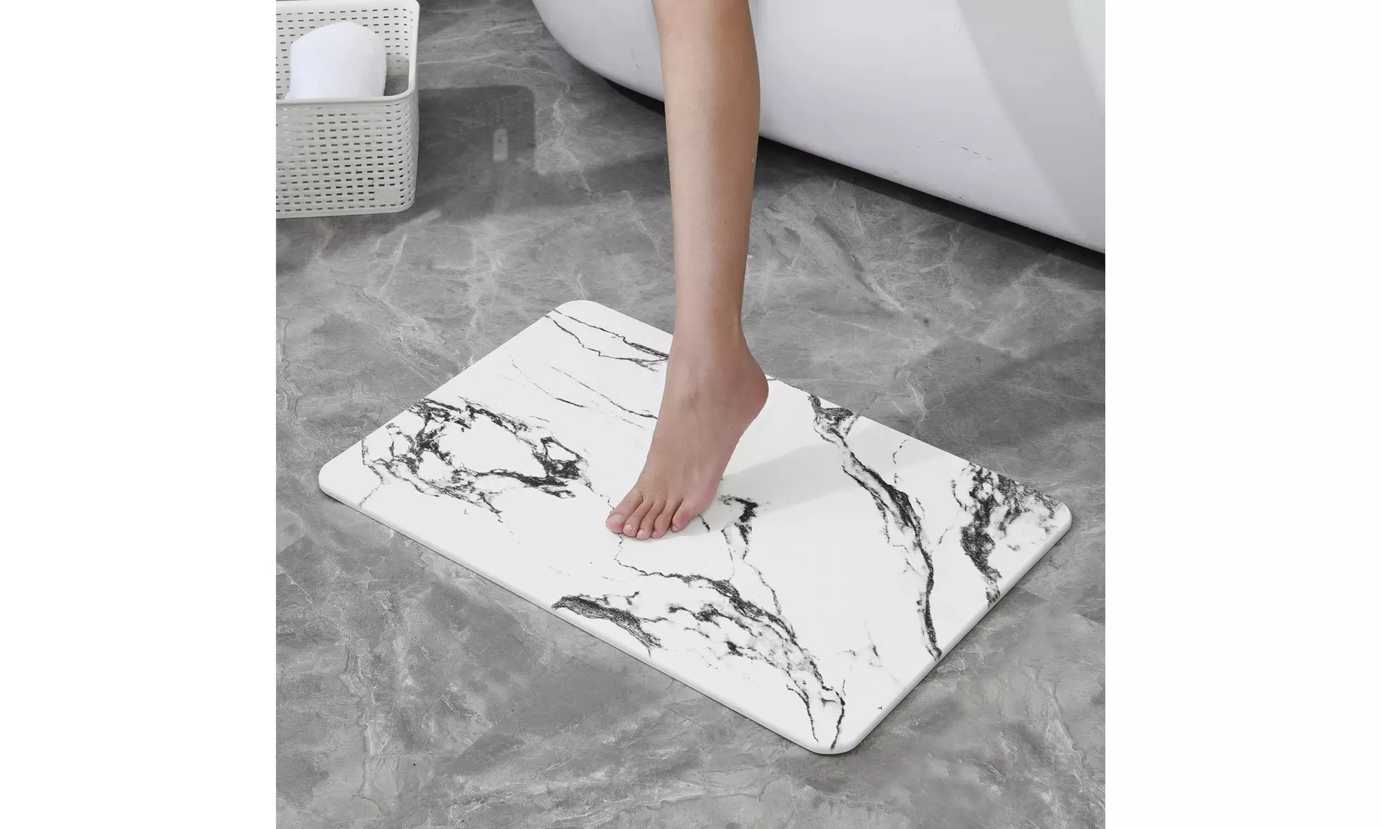 J&V TEXTILES Diatomaceous Quick-Drying Stone Bath Mat 24'' x 15''