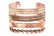 4-Pack Adjustable Copper Magnetic Bracelets Set - With Healing Energy Magnets - Second Medium