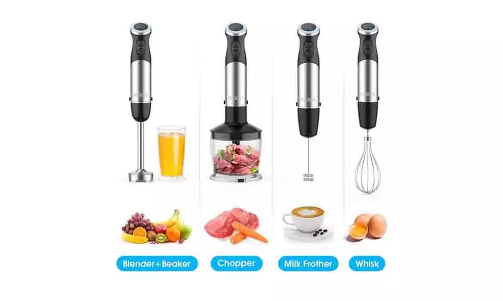 Immersion Blender Handheld, 12-Speed 5 in 1 Hand Mixer Stick Blender