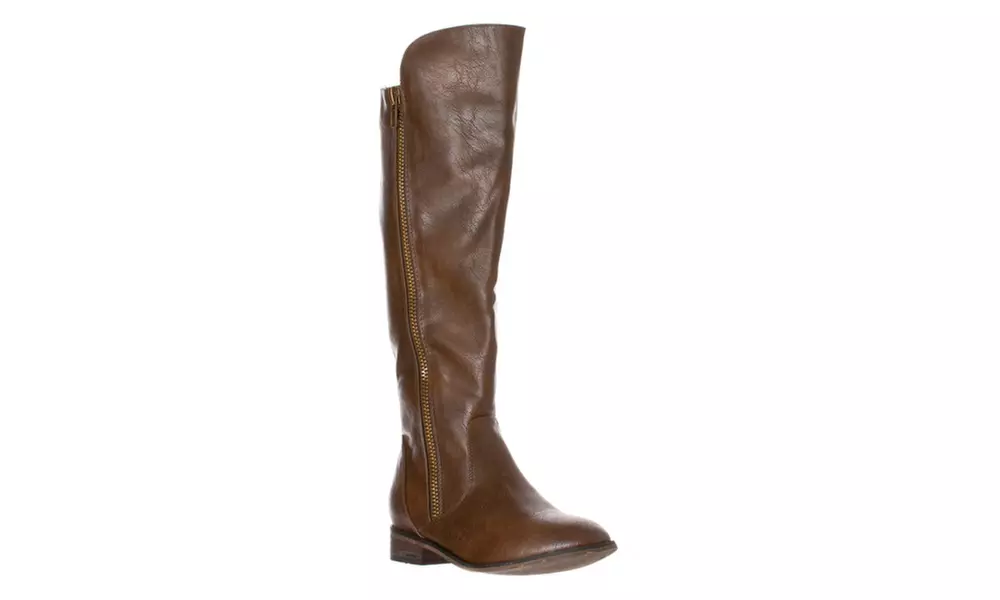 Riverberry 'Clayton-12' Zipper Riding Knee High Boots, Light Brown - Primary Image