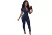 Jumpsuits for Women, Sexy V Neck Jeans Denim Bodycon Jumpsuit Rompers - Second Medium