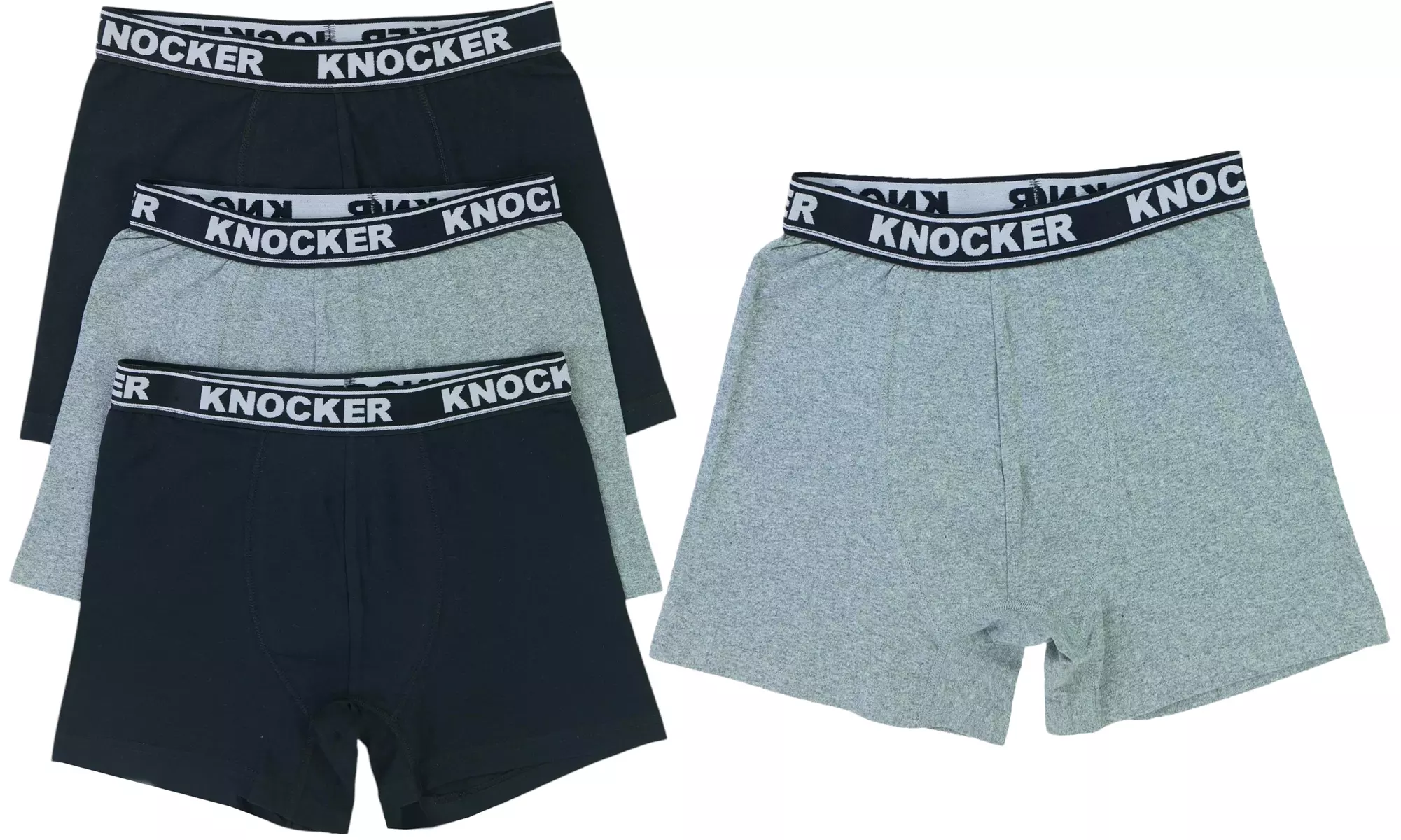 Men's Basic Assorted Cotton Stretch Boxer Briefs - 3 or 6 Pack