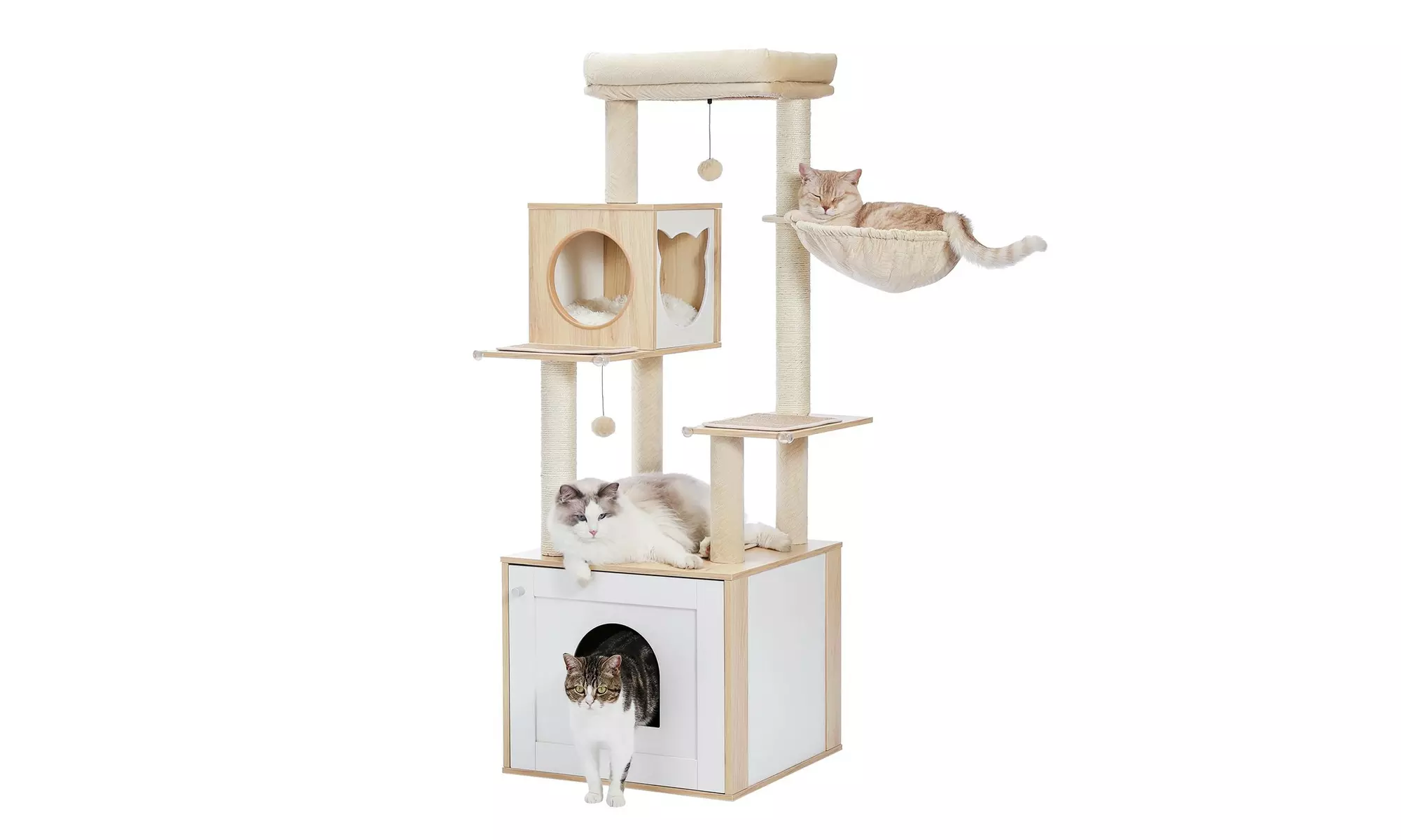 59-inch All in One High Grade Wood Large Closet Modern Cat Tower