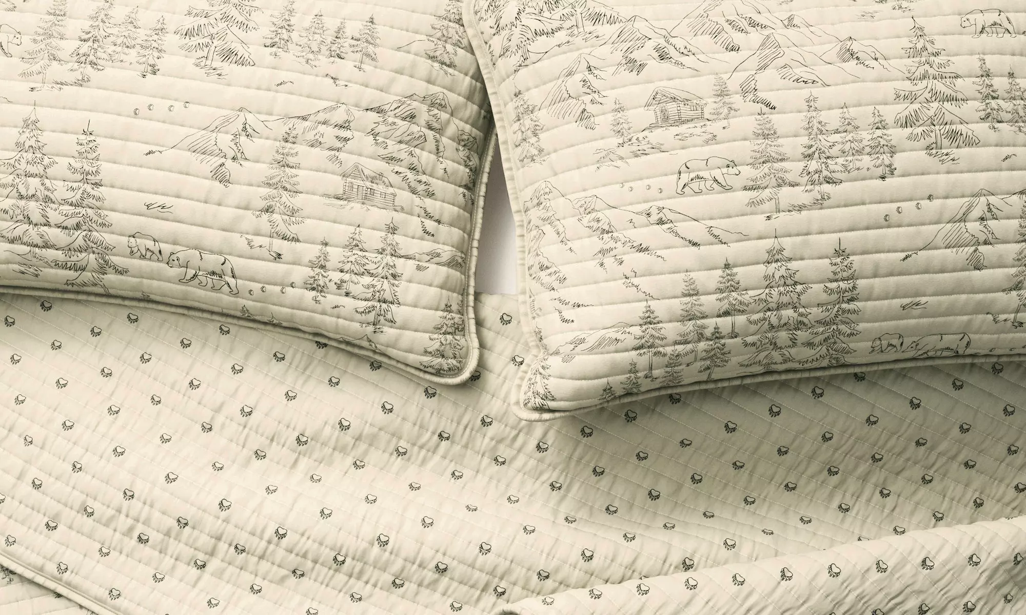 Reversible Winter Printed Quilt Set with Shams (2 or 3-Piece)