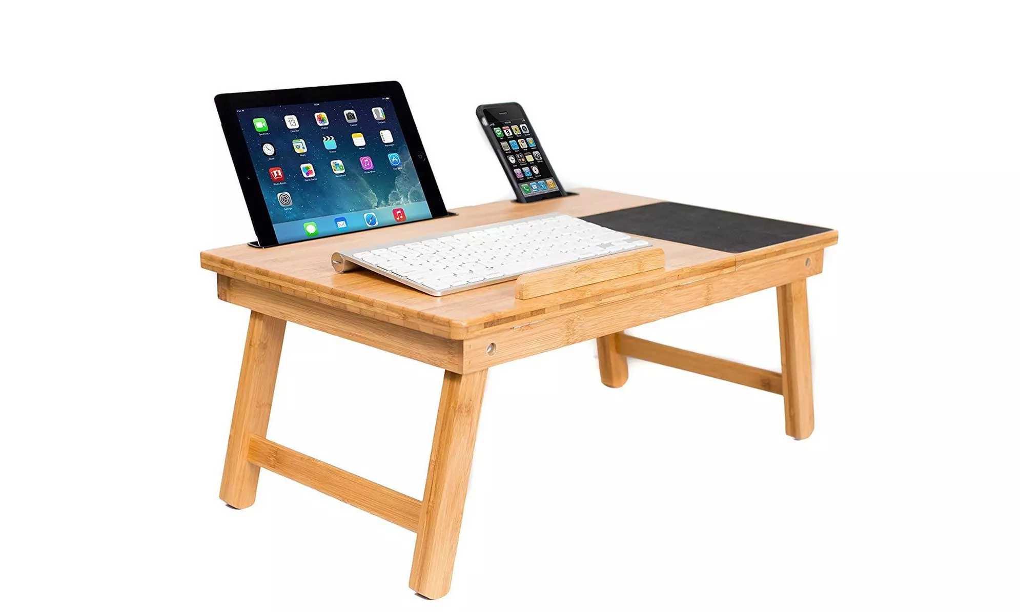 Multi Tasking Laptop Bed Tray Supports Laptops Up to 18 Inches, Natural - Primary Image