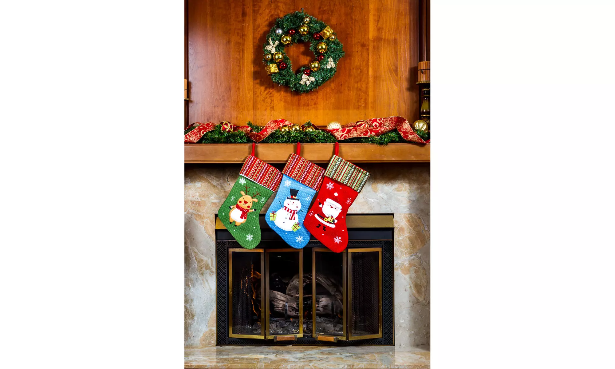 3 Piece Christmas Stockings - Quilted