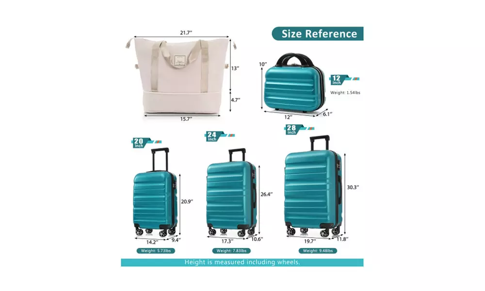 4-Piece Expandable Spinner Luggage Set with TSA Locks and Packing Cubes