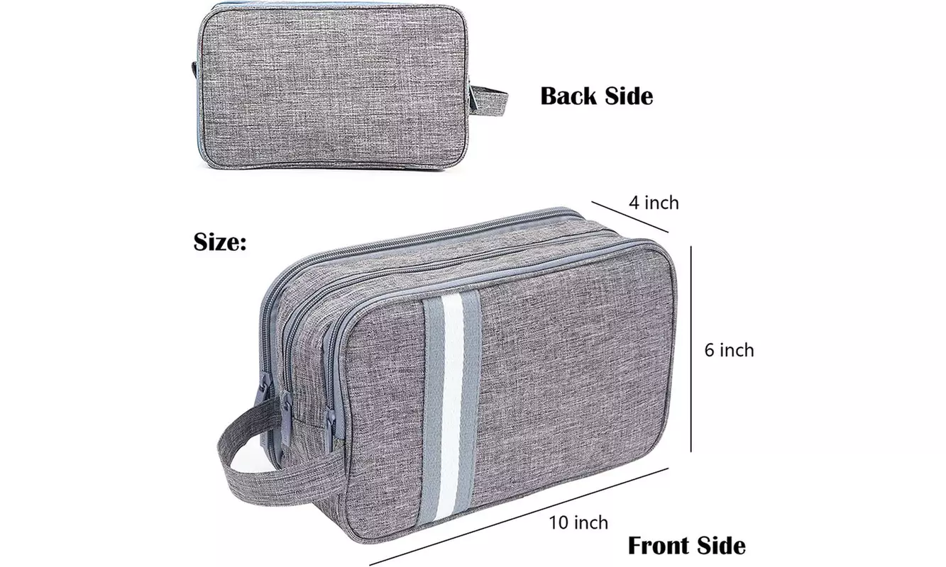 Travel Toiletry Bag Dopp Kit Water-resistant Shaving Bags with Divider&Handle
