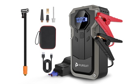 Pursuit Portable Car Jump Starter with 150PSI Air Compressor 12V Battery Booster 6 *6 *8