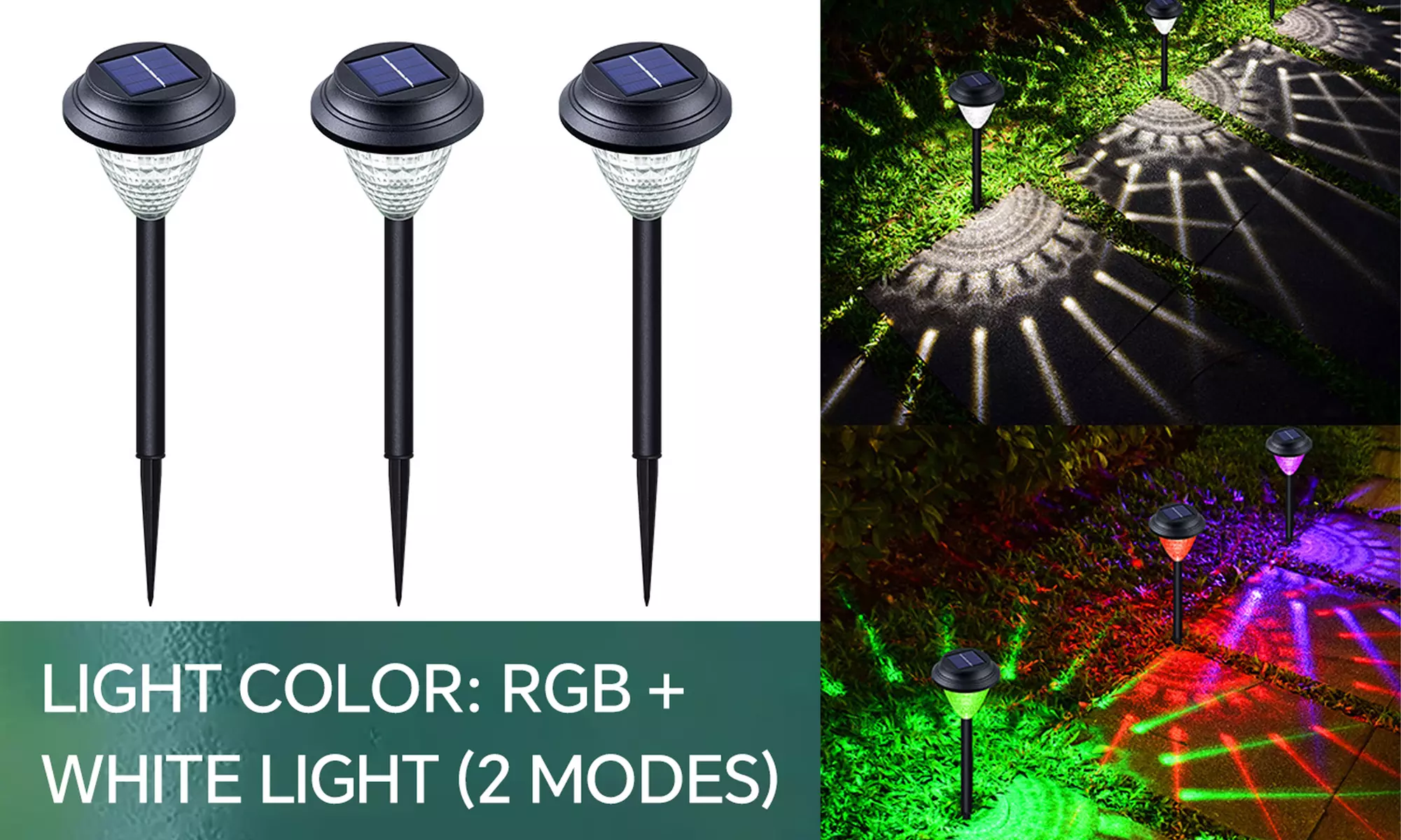 Outdoor Solar Pathway Lights with LED Waterproof Glass Shade for Decor 6 Pcs