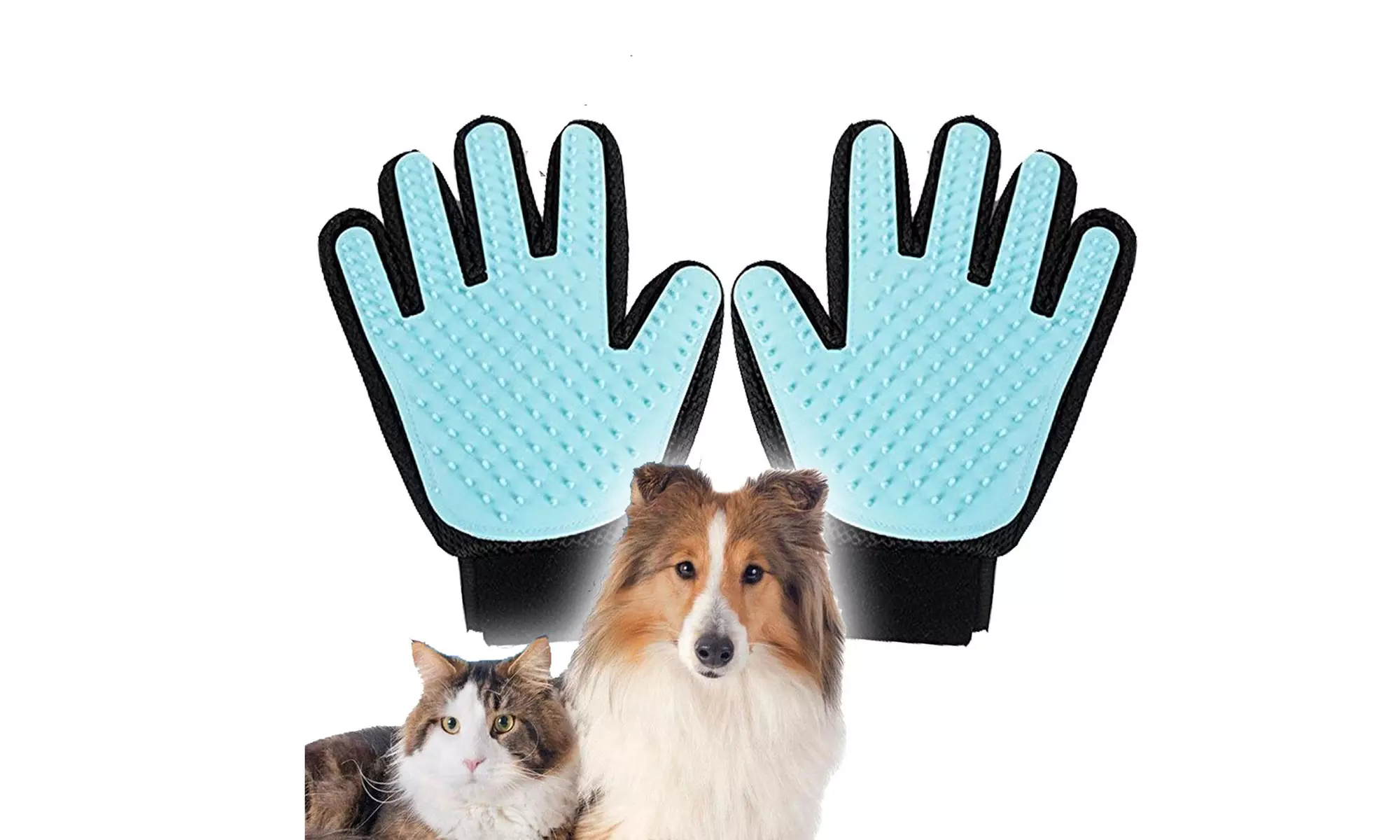 Pet Grooming Glove Brush Dog Cat Fur Hair Removal Mitt Massage