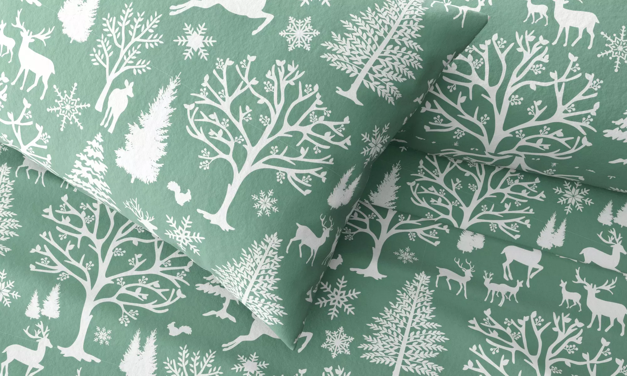 Nature Print Turkish Cotton Flannel Sheet Set