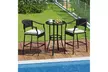 Costway 3-Piece Patio Rattan Bar Set Wicker Bar Height Armchairs and Round Table - Second Medium