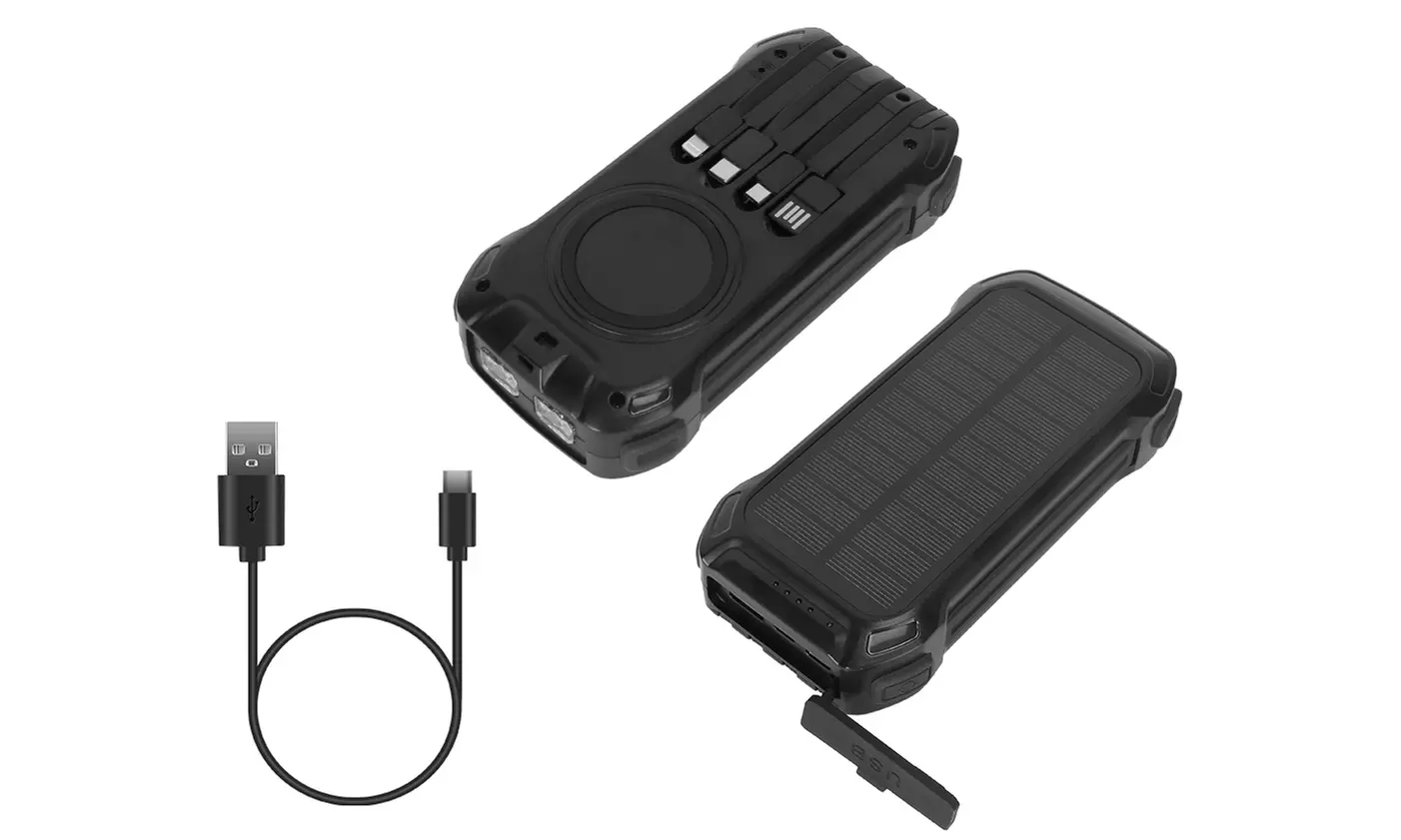 iMounTEK 49800mAh Solar Power Bank with 22.5W PD Fast Charging & Built-In Cables