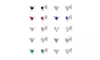 Stainless Steel Aurore Boreale Crystal Triangle Post Earring Set