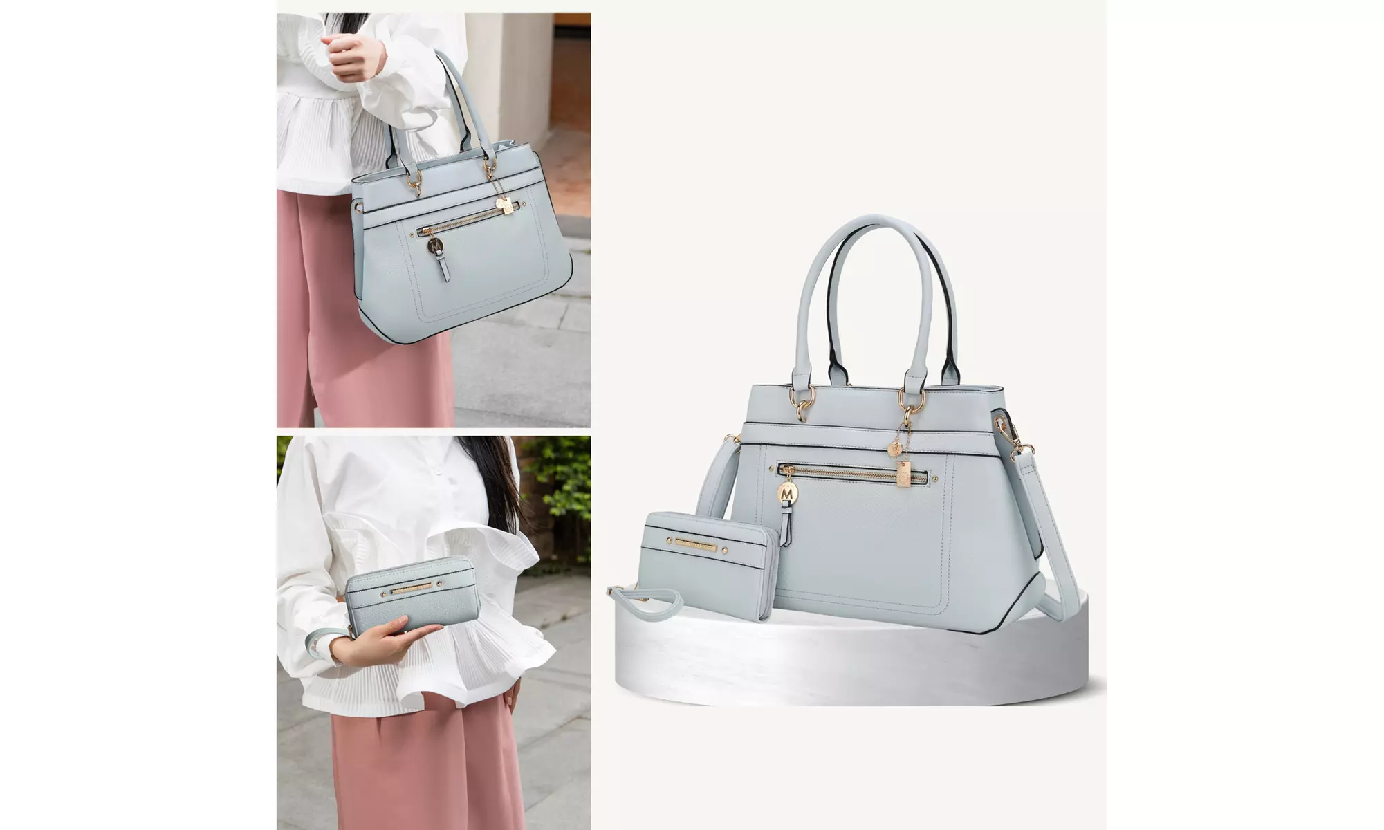 MKF Collection Gardenia Vegan Leather Women's Tote Bag & Wallet by Mia K- 2 PCS - Primary Image