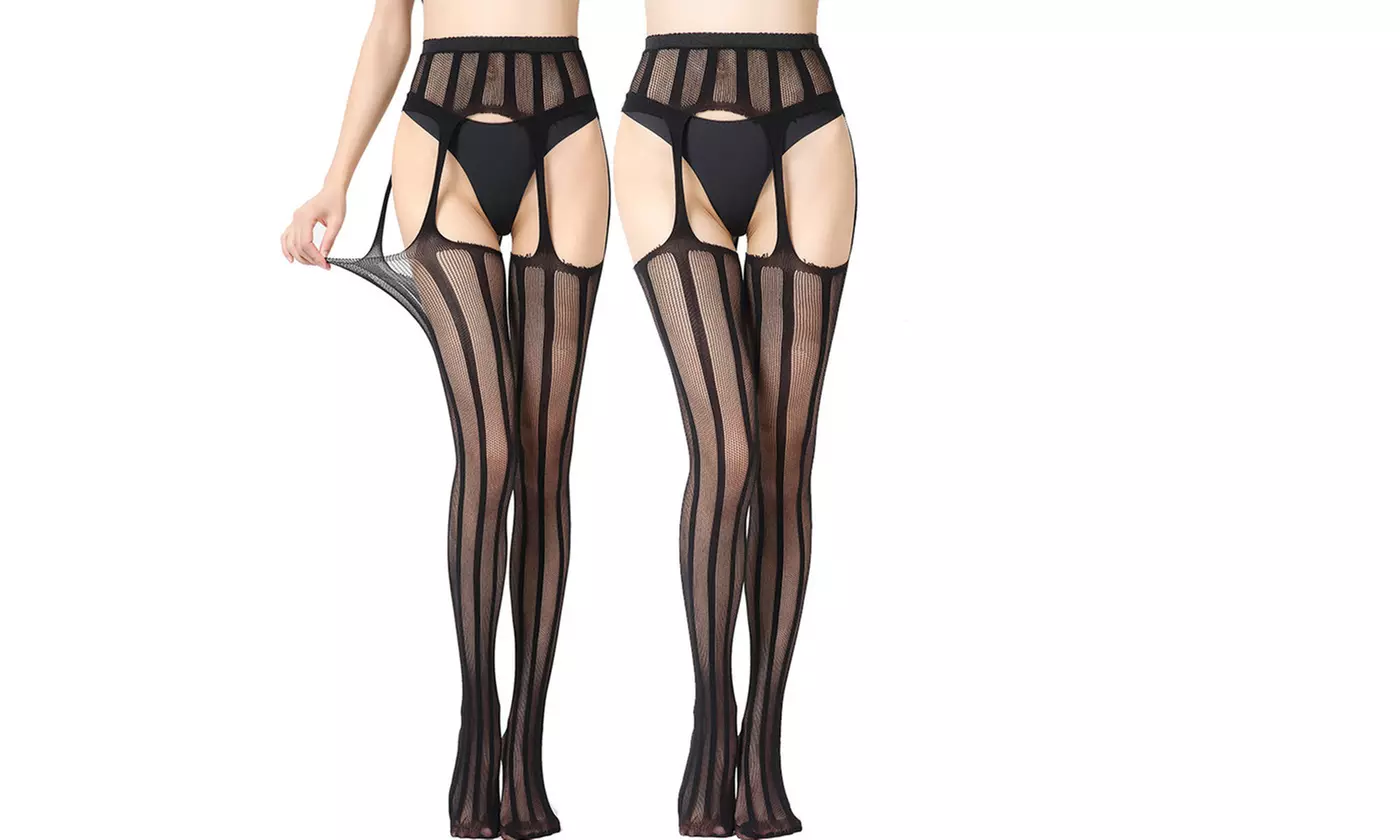 2-Pack Fishnet Tights Thigh High Stockings Pantyhose for Women