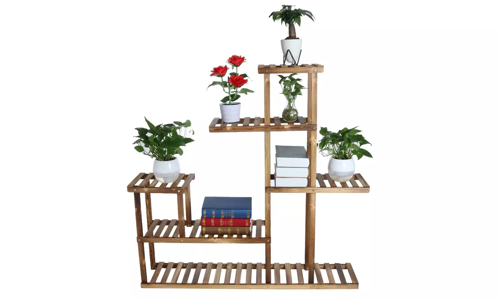 Multi-Tier Wood Plant Stand Planter Rack Flower Pots Holder Display - Primary Image