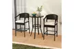 Costway 3-Piece Patio Rattan Bar Set Wicker Bar Height Armchairs and Round Table - Second Medium