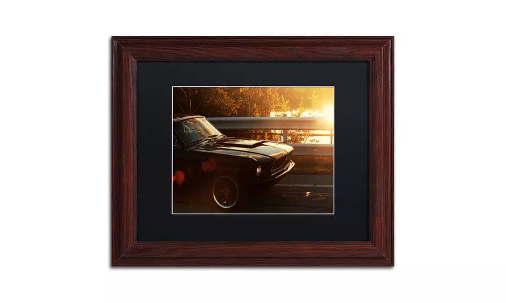 Jason Shaffer '67 Mustang' Matted Wood Framed Art - Primary Image