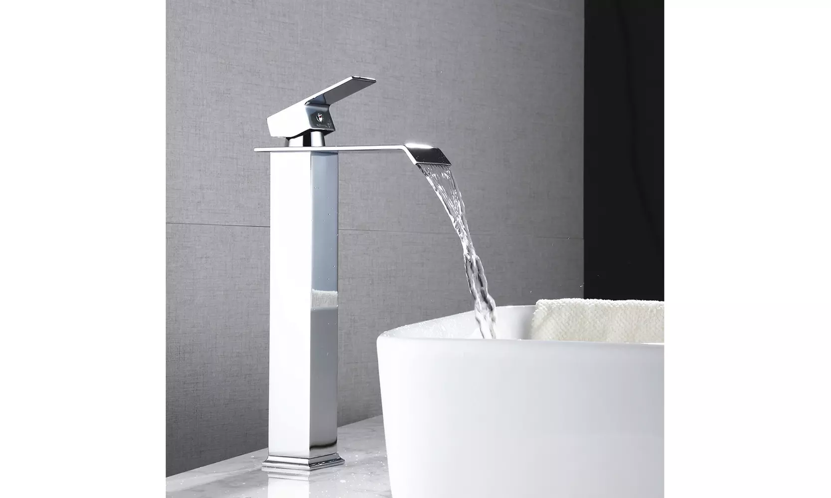 Single Hole Hot And Cold Single Control Bathroom Basin Waterfall Faucet - Primary Image