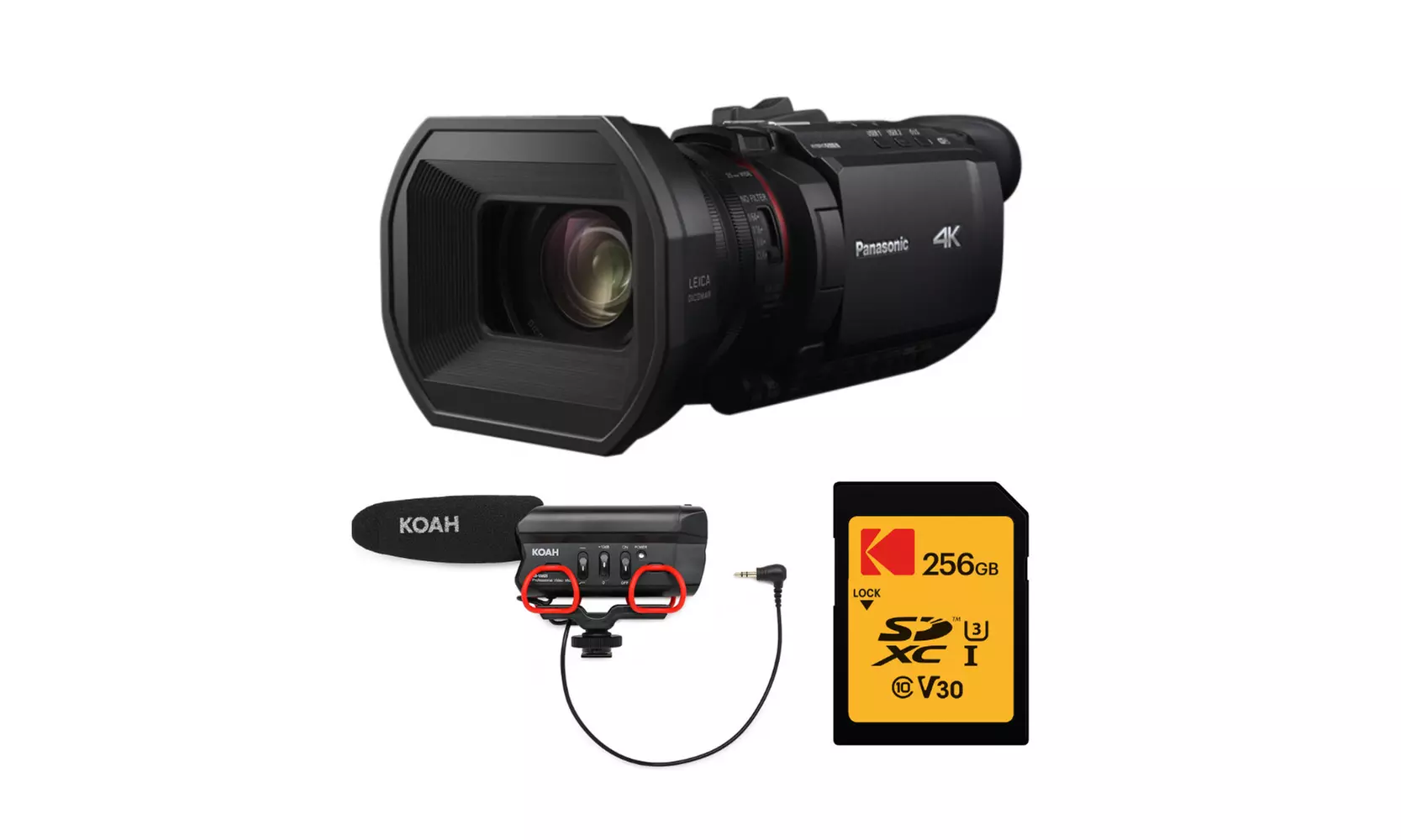 Panasonic HC-X1500 4K Pro Camcorder (Black) with 128GB Card and Koah Mic - Primary Image