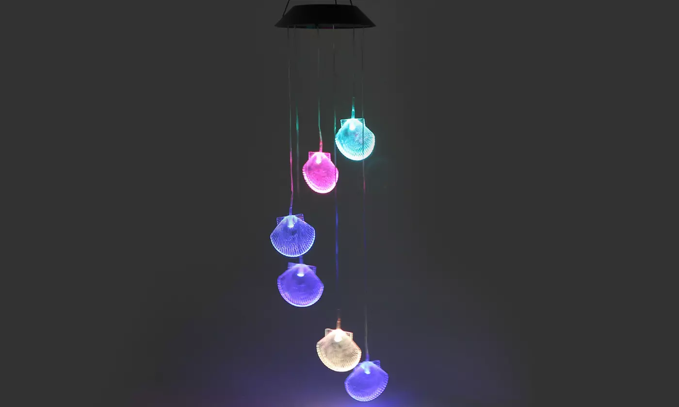 Solar Powered LED Hummingbird Wind Chime Light Color Changing Yard Garden Decor