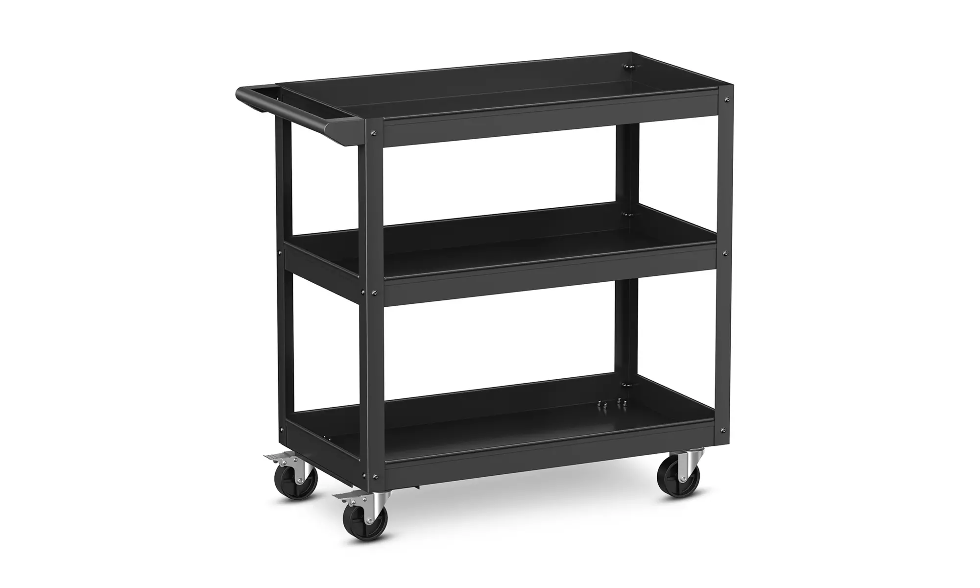 Costway 3-Tier Metal Utility Cart 400 lbs Storage Service Trolley Tool Storage - Primary Image