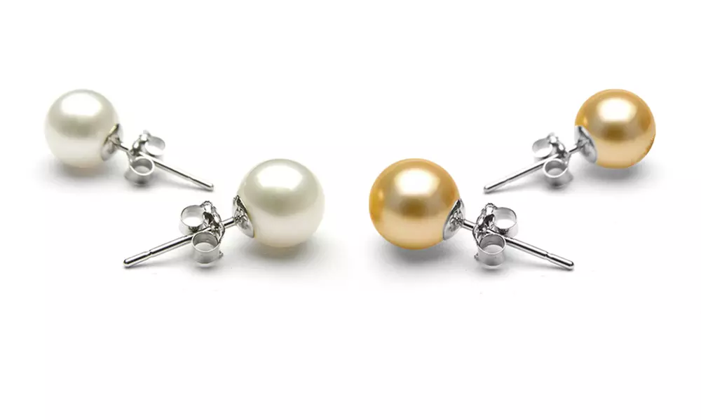 Set of 2 8mm Pearl Stud Earrings