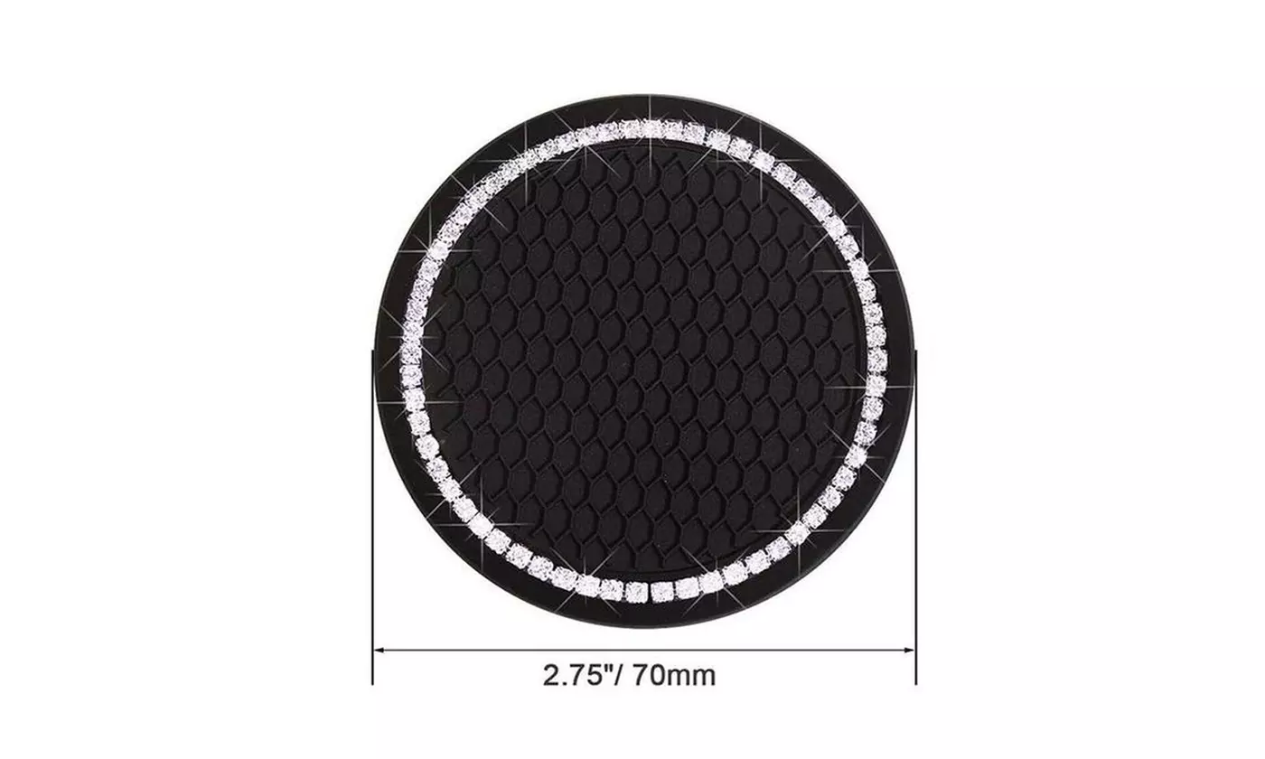 2Pcs Bling Coasters Car Cup Holder Insert Universal Mug Anti Slip 
