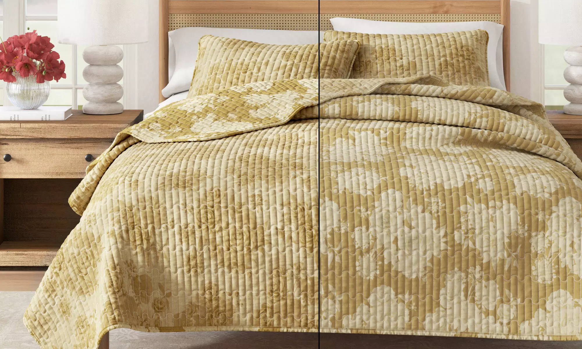 Reversible Floral Cotton Quilt Set (2- or 3-Piece)