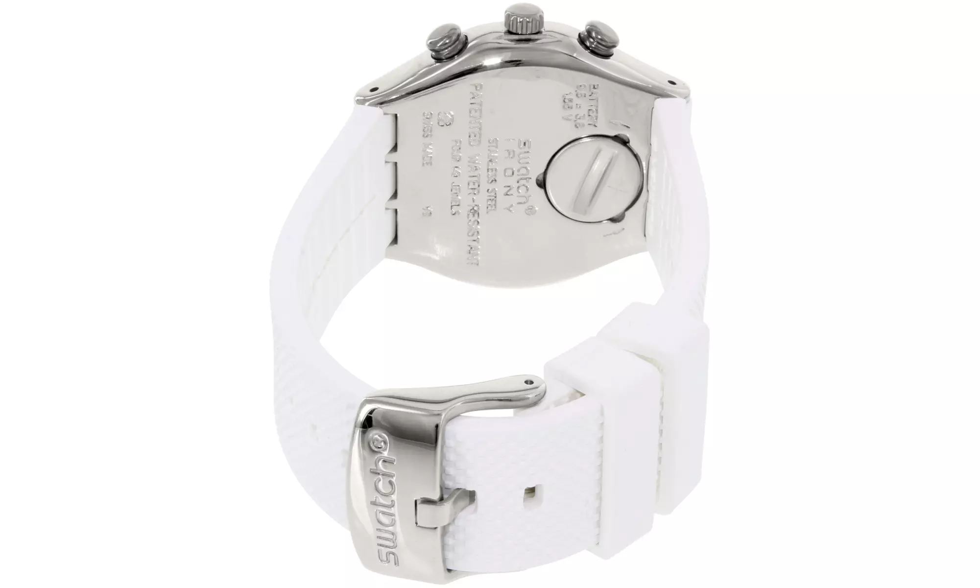 Swatch Men's Irony YCS584 White Rubber Swiss Quartz Fashion Watch - Second Medium