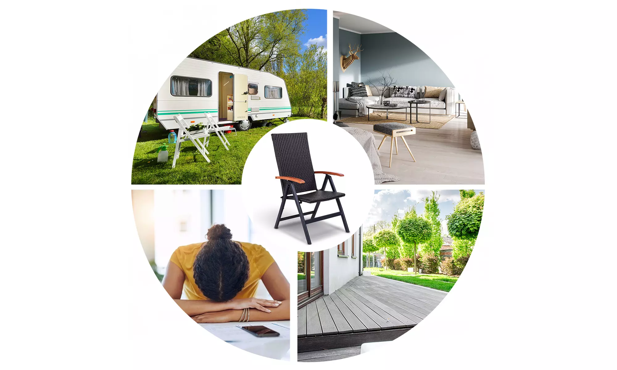 Patio Folding Back Adjustable Aluminum Rattan Chair Lounge Recliner Garden - Second Medium