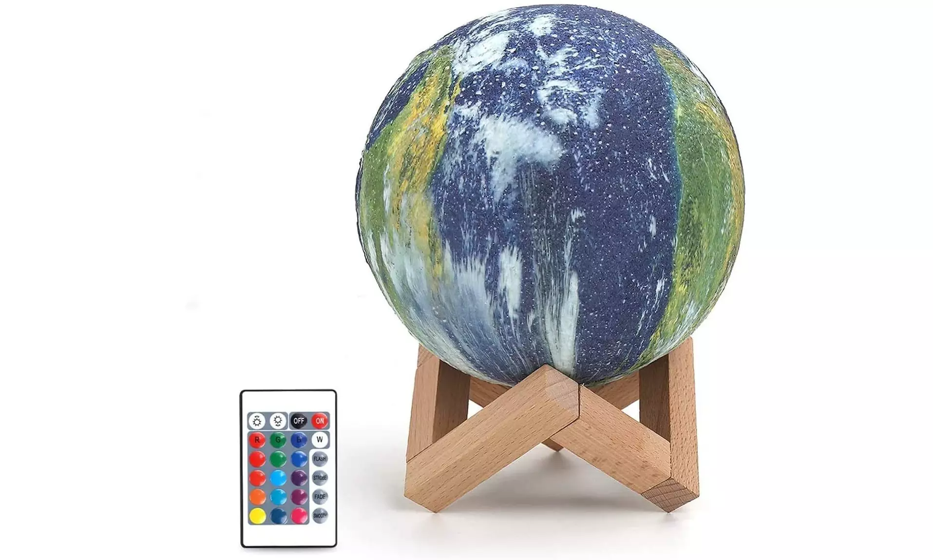 Moon, Galaxy, or Earth Color-Changing 3D Lamp w/ Touch Sensor & Remote Control