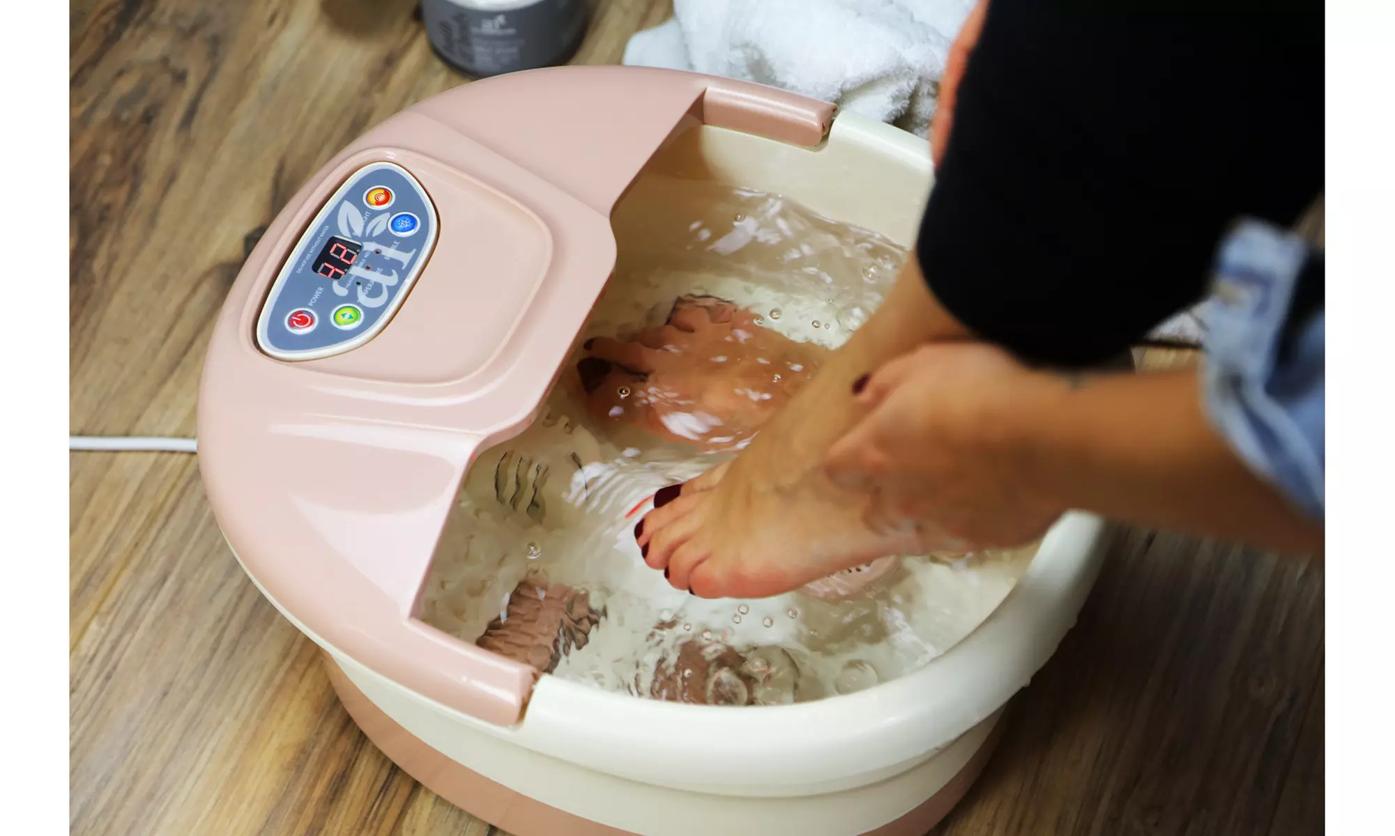ArtNaturals Foot Spa Massager with Heat - Lights and Bubbles - Soothe Relax Feet - Primary Image
