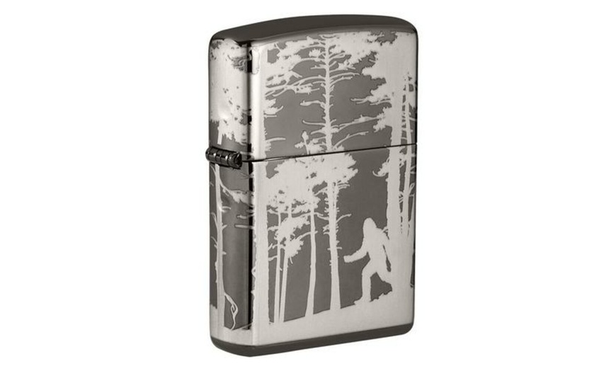 Zippo Sasquatch Bigfoot In The Woods 360 Laser Engraved Black Ice ...