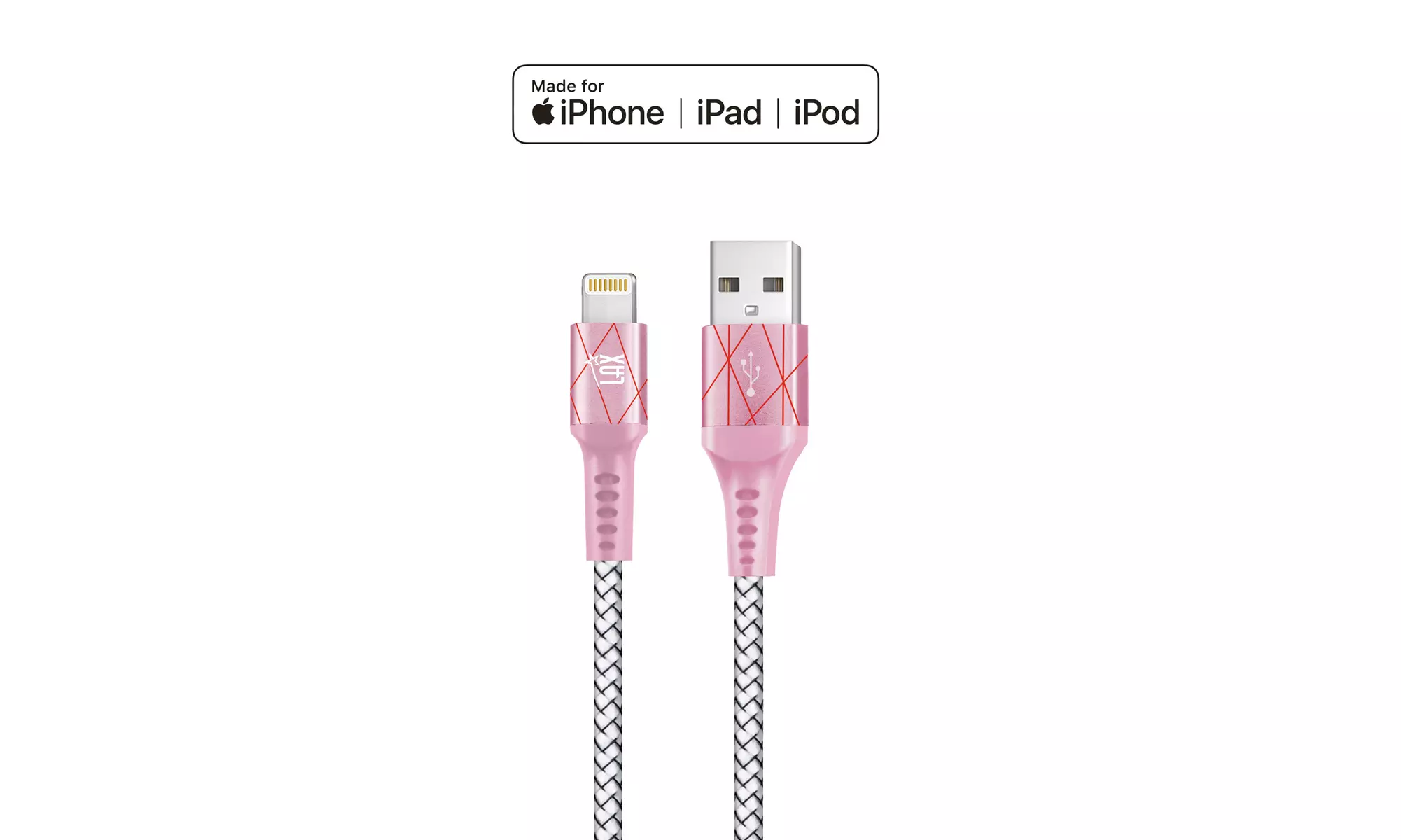LAX Apple-Certified Braided Lightning Cable for iPhone & iPad (4ft or 6ft)