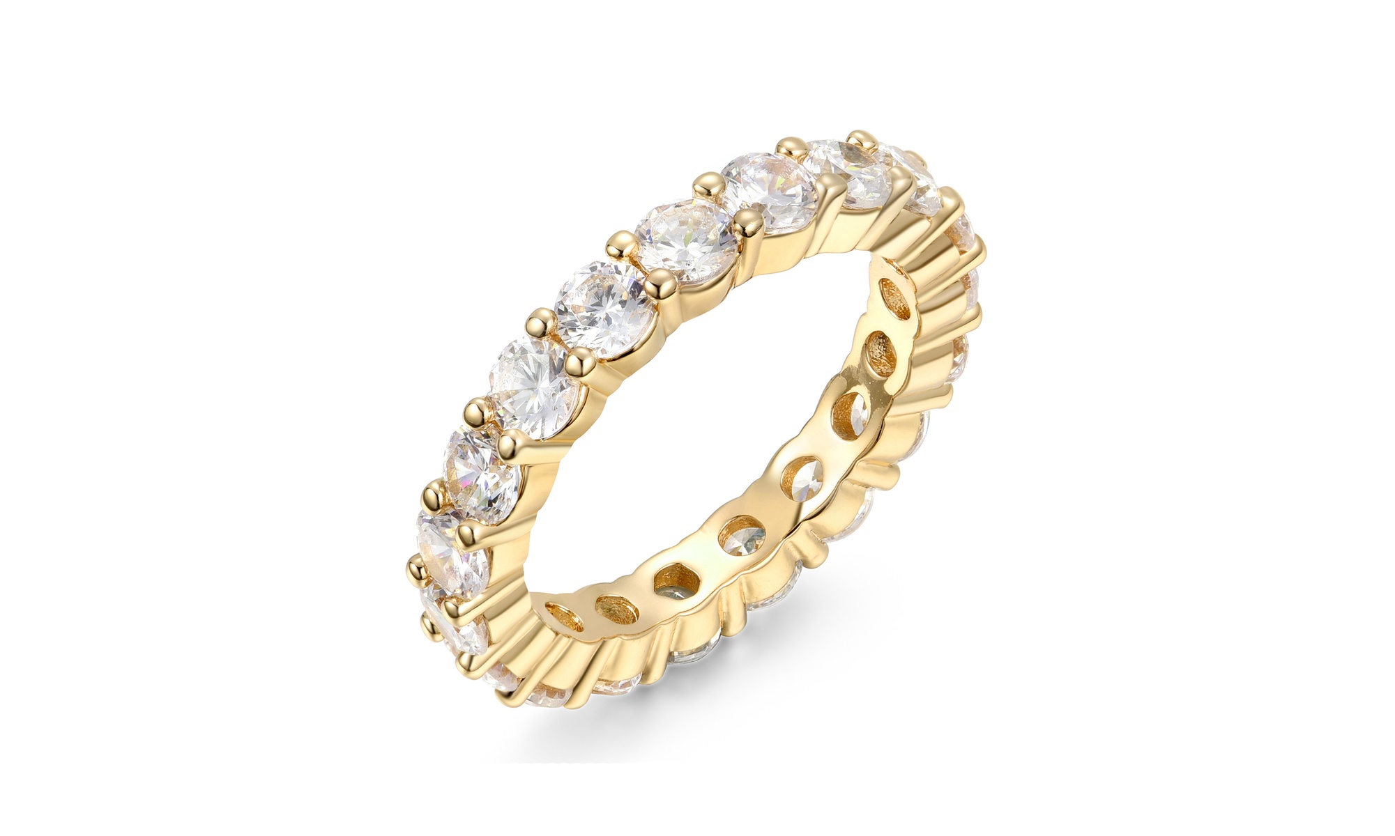 Luxury Cubic Zirconia Eternity Ring Collection in Sterling Silver 