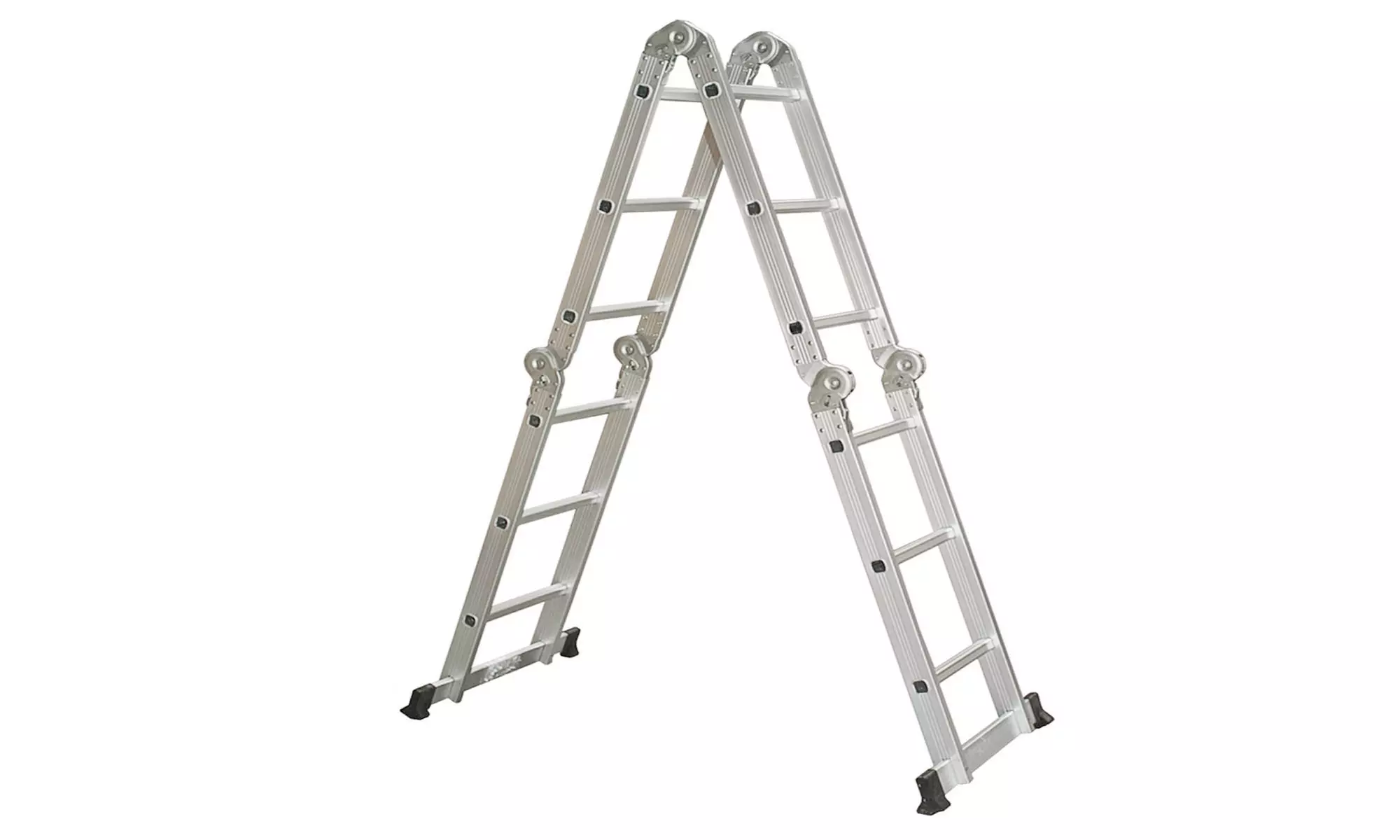 Practical 12-Step Joints Aluminum Folding Ladder Silver - Second Medium