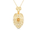 Image 1: 1-1/4cttw Citrine Drop Pendant in Gold over Sterling Silver