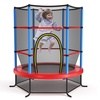 Image 2: Costway Youth Jumping Round Trampoline 55'' Exercise W/ Safety Pad Enclosure