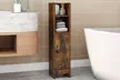 Costway Bathroom Storage Cabinet with Adjustable Shelf 1 Door & 2 Open Shelves - Second Medium