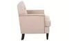 Classical Chaise Accent Chair Sofa Linen Fabric Upholstered Living Room Beige